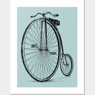 Penny Farthing Vintage Style Illustration Posters and Art